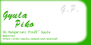 gyula piko business card